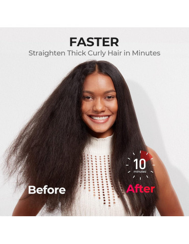 Cepillo Alisador TYMO HC105 - Cerámica, 16 Temperaturas, Negro