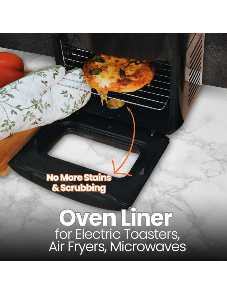Forro Reutilizable para Horno Tostador Buself - 2 Paquete, Negro, 27.94x22.86 cm