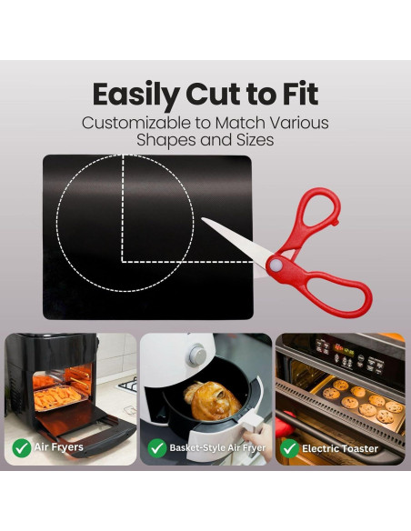 Forro Reutilizable para Horno Tostador Buself - 2 Paquete, Negro, 27.94x22.86 cm