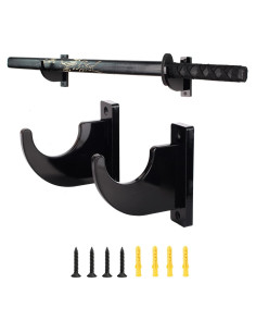 Soporte de Pared para Espadas WANLIAN Negro Ajustable 1 Par