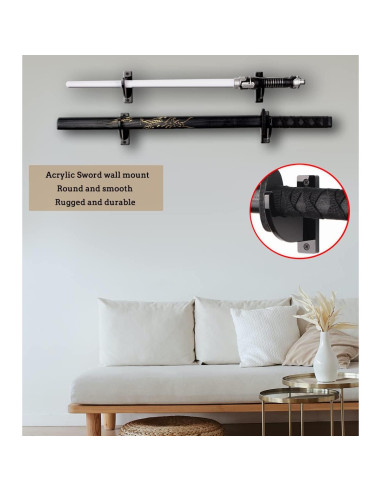 Soporte de Pared para Espadas WANLIAN Negro Ajustable 1 Par