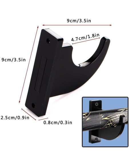 Soporte de Pared para Espadas WANLIAN Negro Ajustable 1 Par