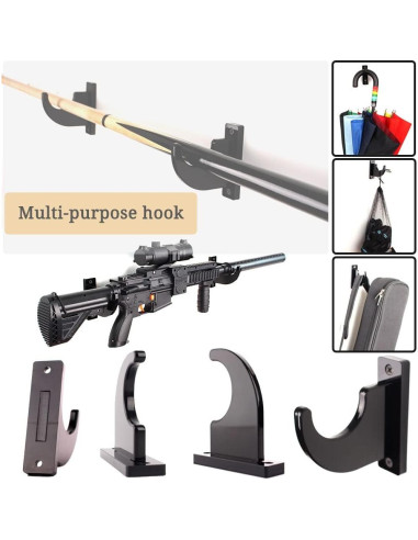 Soporte de Pared para Espadas WANLIAN Negro Ajustable 1 Par