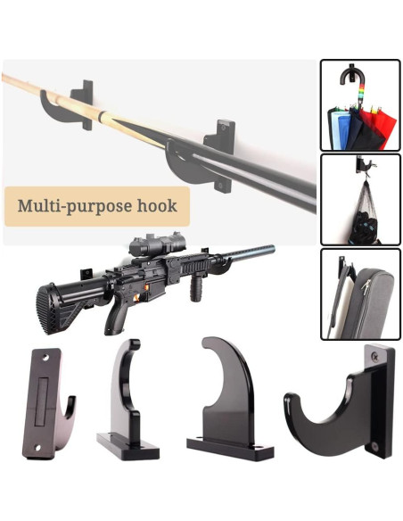 Soporte de Pared para Espadas WANLIAN Negro Ajustable 1 Par