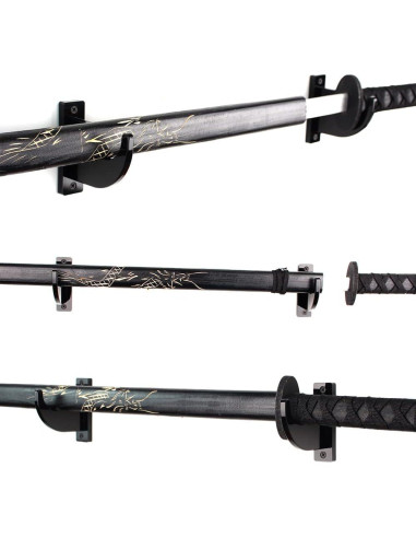 Soporte de Pared para Espadas WANLIAN Negro Ajustable 1 Par