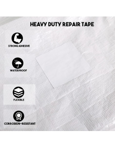 Cinta de Reparación para Toldos RV Autrends 7.62 m Impermeable Blanca 2