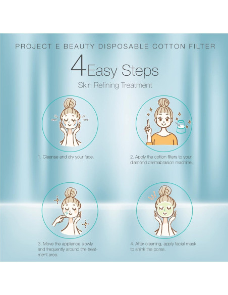 1000 Filtros de Algodón para Microdermoabrasión Project E Beauty
