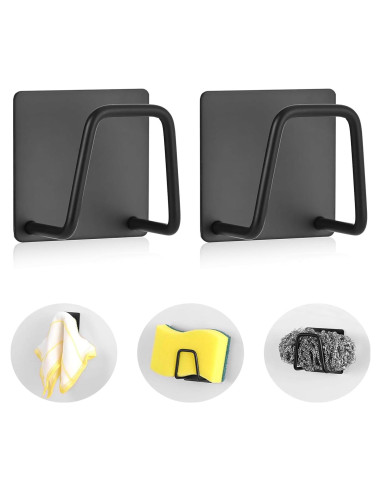 Soporte Adhesivo para Esponjas Luckyiren Acero Inoxidable 2 Pzas