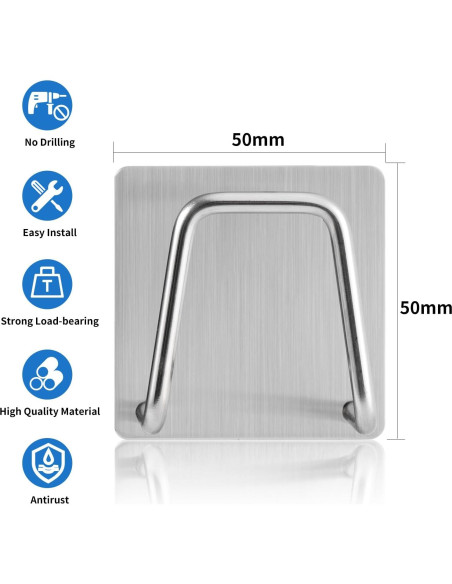 Soporte Adhesivo para Esponjas Luckyiren Acero Inoxidable 2 Pzas