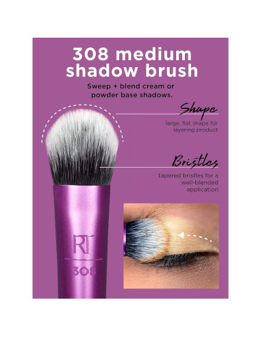 Set de Pinceles para Ojos Real Techniques - 6 Piezas Morado