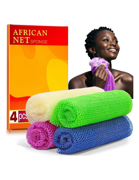 Esponja de Red Africana SpiralScgv - Exfoliación Profunda 4 Piezas Esponja de Red Africana SpiralScgv - Exfoliación Profunda 4 Piezas