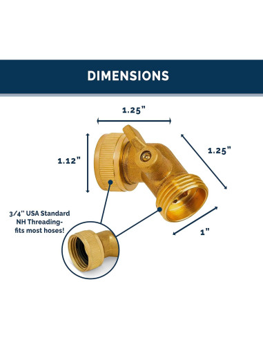 Codo de Manguera de Jardín Morvat 45 Grados Latón 3/4"