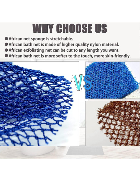 Esponja de Red Africana BHYTAKI 2 Piezas Exfoliante Nylon