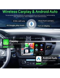 Radio de Coche Jufodrca para Toyota Corolla 2014-2016, 64GB, Carplay, Android Auto, GPS, Bluetooth 5.0 2