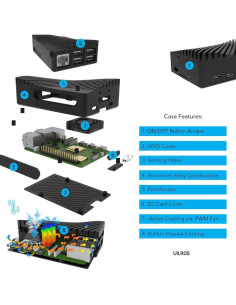 Caja de Enfriamiento Activo y Pasivo Vilros para Raspberry Pi 5 2