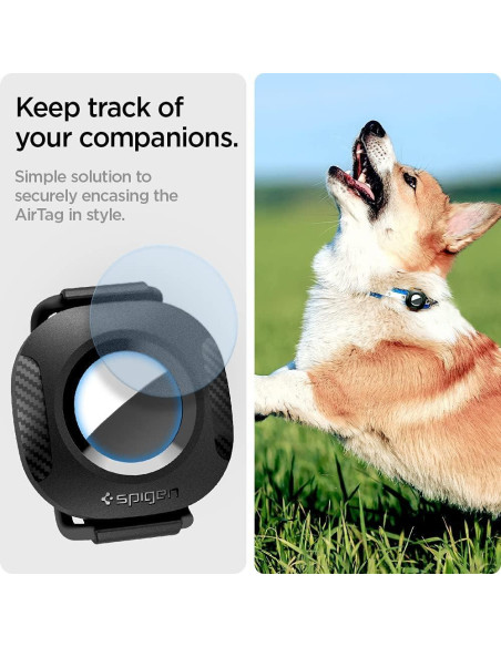 Funda Spigen ComforTag para AirTag - Collar Mascotas Negro