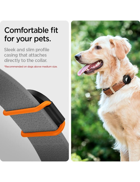 Funda Spigen ComforTag para AirTag - Collar Mascotas Negro