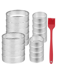 Juego de 20 Anillos para Tartas Perforados Pefect 3.15 y 1.96 Pulgadas