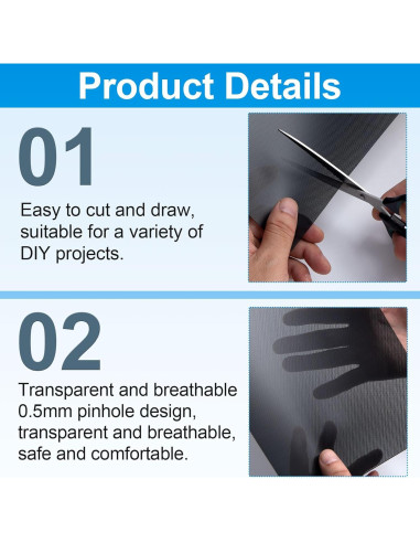 PAGOW Malla de Ojos de Fursuit Negra 5 Hojas 300x200mm PVC