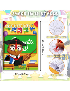 BenLouis 24 Mini Libros para Colorear Graduación Niños 2