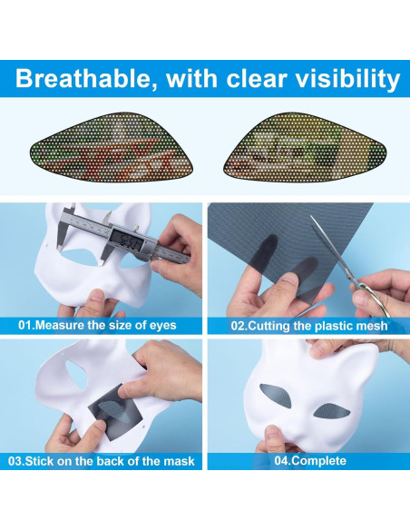 PAGOW Malla de Ojos de Fursuit Negra 5 Hojas 300x200mm PVC