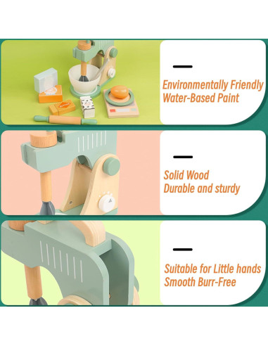 Juego de Cocina de Madera MIKNEKE Licuadora para Niños