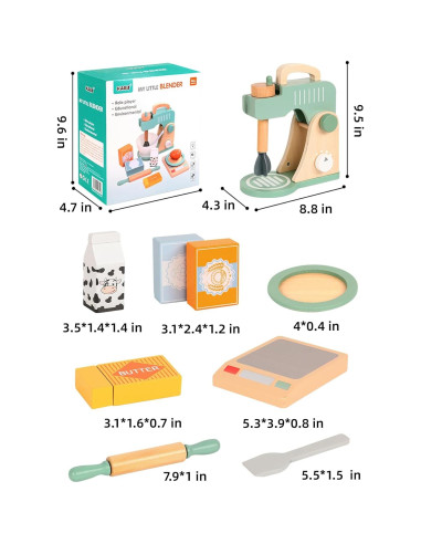 Juego de Cocina de Madera MIKNEKE Licuadora para Niños