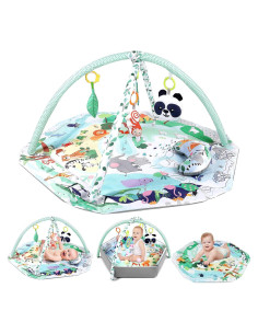 Alfombra de Juego 4-en-1 Dearlomum con 6 Juguetes para Bebés