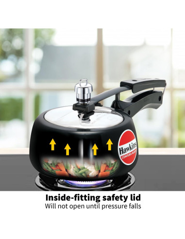 Olla a presión Hawkins Contura Negra 1.5L Aluminio