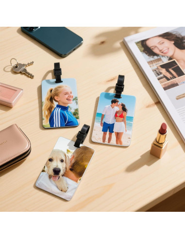 10 Etiquetas de Equipaje de Metal ToBeAce Doble Cara 9.7x6.1cm