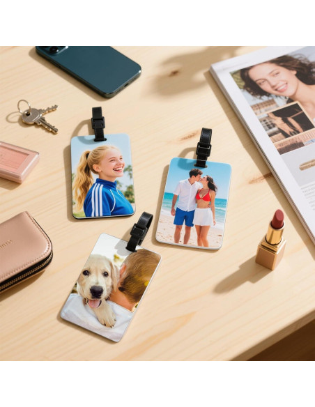 10 Etiquetas de Equipaje de Metal ToBeAce Doble Cara 9.7x6.1cm