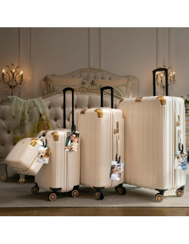 10 Etiquetas de Equipaje de Metal ToBeAce Doble Cara 9.7x6.1cm