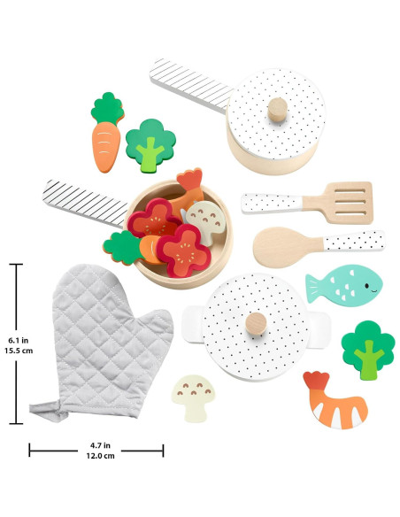 Juego de Cocina de Madera Fisher-Price 19 Piezas para Niños