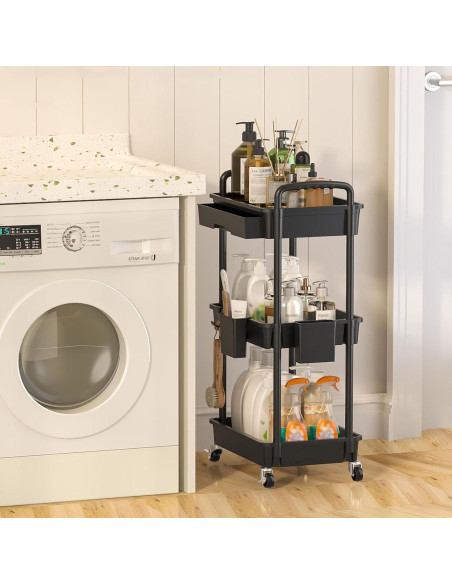 Carro Rodante de Almacenamiento LLMRR 3 Niveles Negro