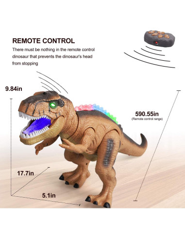 Dinosaurio Robot Control Remoto STEAM Life T Rex 29x21x16cm