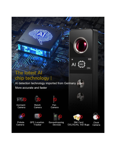 Detector de Cámara Oculta HUYNL K88 - Protección Privacidad Mediano