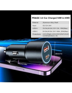 Soporte de Cargador Inalámbrico MagSafe 38W para Coche - Negro 2