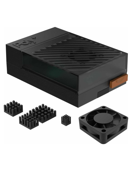 Caja ventilador ABS Argon Poly+ 5 para Raspberry Pi 5 Negro