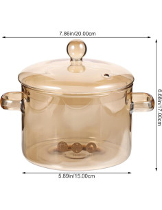 Olla de Guiso de Vidrio Borosilicato Vaguelly 1.5L con Tapa 2