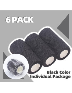 Paquete de 6 Vendajes Autoadhesivos 12.7 cm x 5.08 m Negro 2