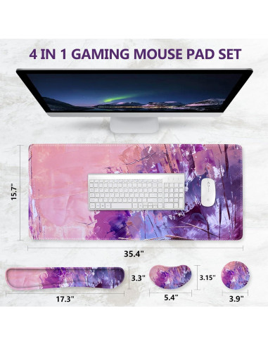 Conjunto Alfombrilla de Teclado y Ratón DINKY Ergonómico 4 en 1