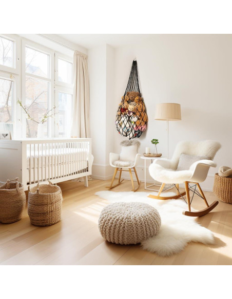 Hamaca Colgante de Peluche Amder - Organizador Negro 50.8x50.8cm Hamaca Colgante de Peluche Amder - Organizador Negro 50.8x50.8cm