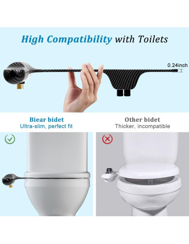 Accesorio de Bidet BIEAR Doble Boquilla Ajustable Negro