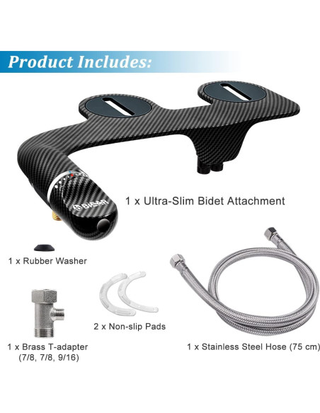 Accesorio de Bidet BIEAR Doble Boquilla Ajustable Negro