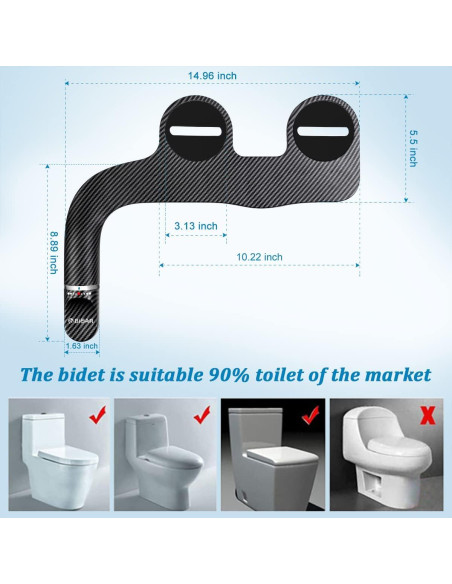 Accesorio de Bidet BIEAR Doble Boquilla Ajustable Negro