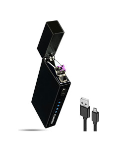 Encendedor Eléctrico Sipoe S2000 Doble Arco Recargable USB Negro