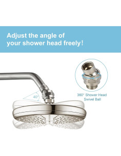 Adaptador de bola giratoria para ducha OFFO níquel cepillado 2
