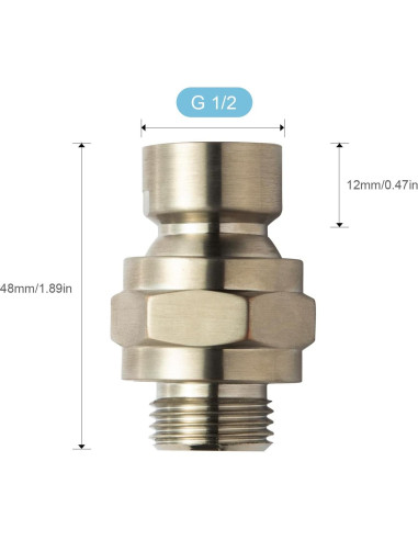 Adaptador de bola giratoria para ducha OFFO níquel cepillado