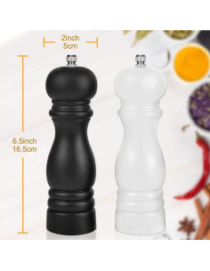 Juego de Molinillos de Sal y Pimienta IAGORYUE 16.5 cm Madera 2