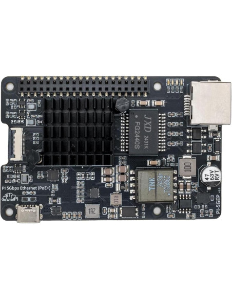 Placa de Expansión PoE+ 5GbE WISDPI para Raspberry Pi 5